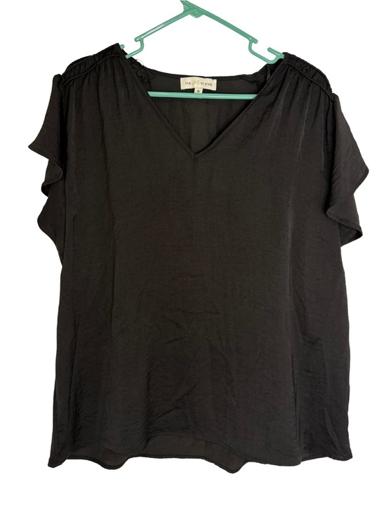 The Line Of Style Tops - 3/$20 The Line of Style Black V-Neck Flutter Sleeve Blouse